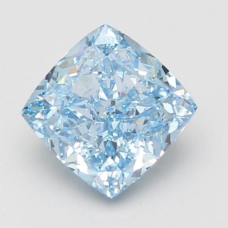 3.08 Ct. Fancy Vivid Blue Cushion Lab Grown Diamond