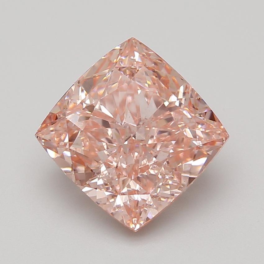7.01 Ct. Fancy Vivid Pink Cushion Lab Grown Diamond