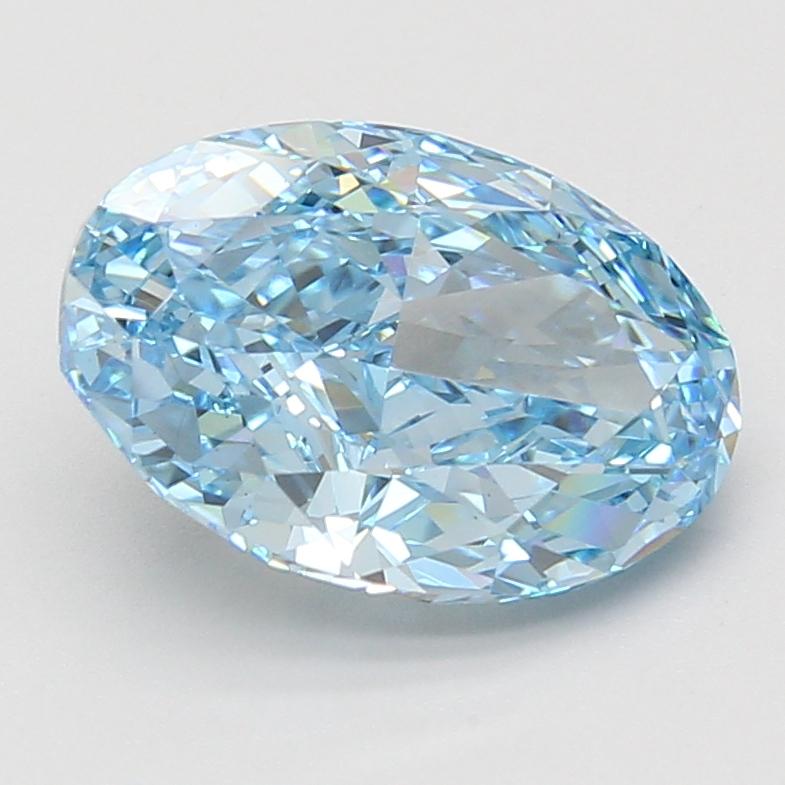 4.08 Ct. Fancy Vivid Blue Oval Lab Grown Diamond