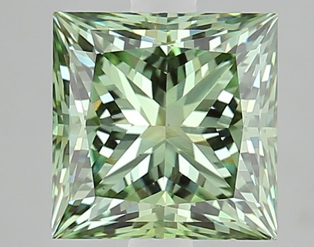3.16 Ct. Fancy Vivid Green Princess Lab Grown Diamond