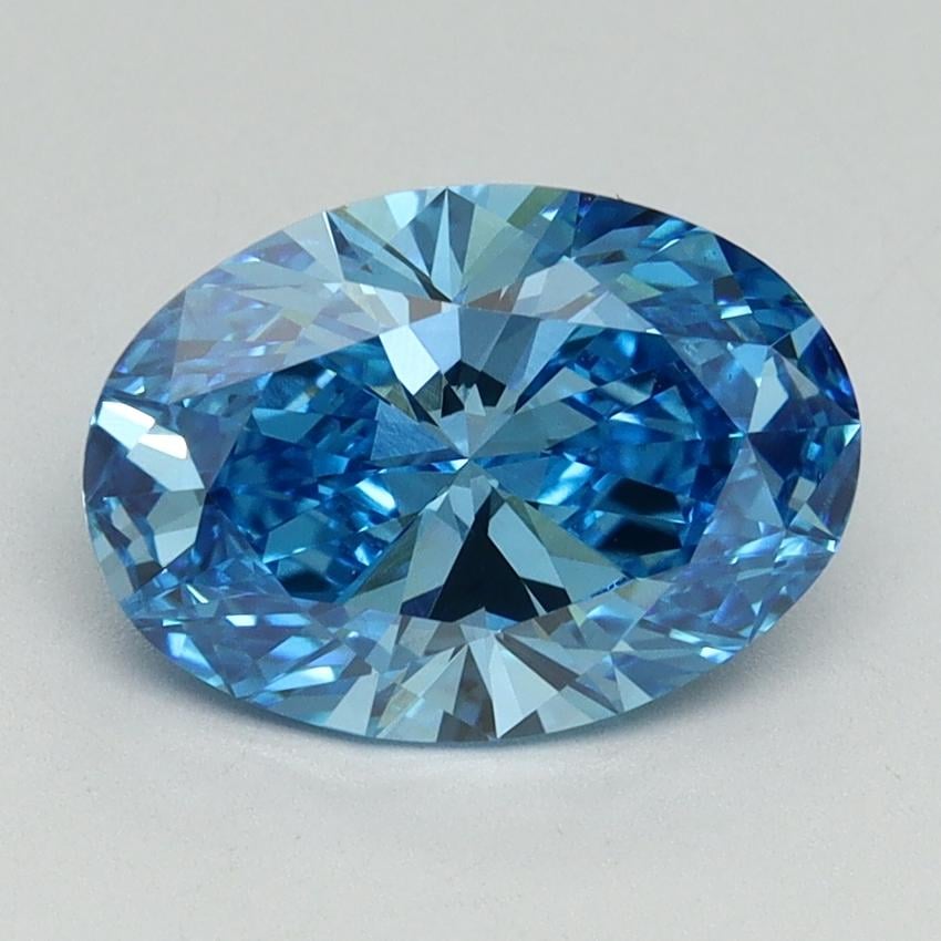 2.01 Ct. Fancy Vivid Blue Oval Lab Grown Diamond