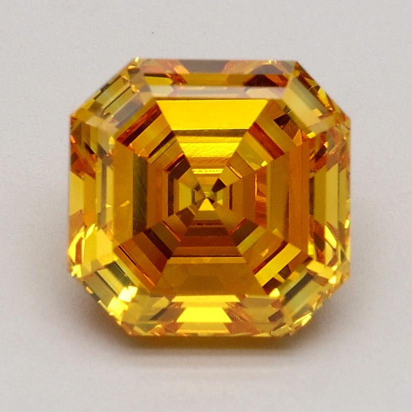 1.70 Ct. Fancy Vivid Orange Yellow Asscher Lab Grown Diamond