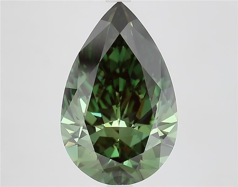 5.04 Ct. Fancy Vivid  Green Pear Lab Grown Diamond