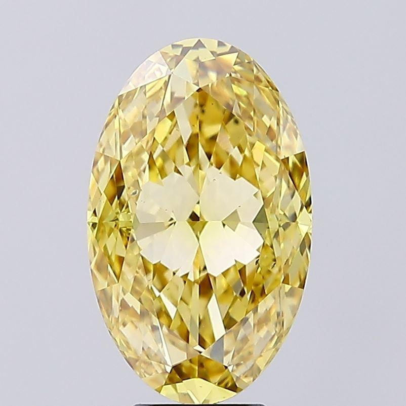 7.18 Ct. Fancy Intense Yellow Oval Lab Grown Diamond