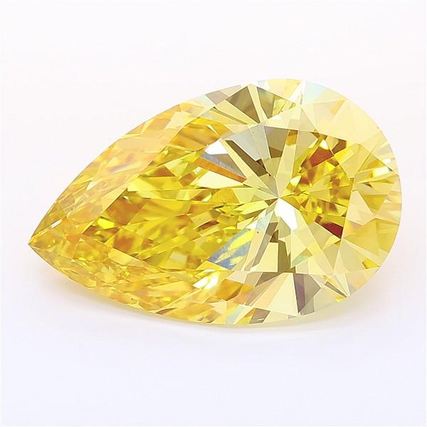 7.01 Ct. Fancy Intense Yellow Pear Lab Grown Diamond
