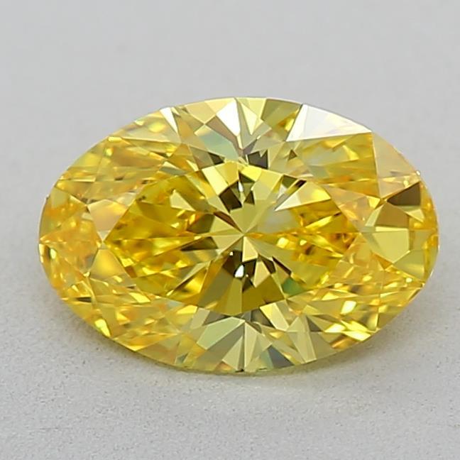 0.53 Ct. Fancy Vivid Yellow Oval Lab Grown Diamond