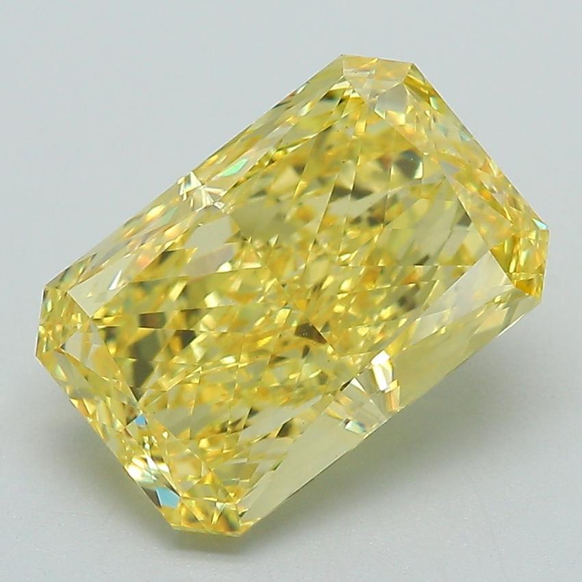 4.07 Ct. Fancy Vivid Yellow Radiant Lab Grown Diamond