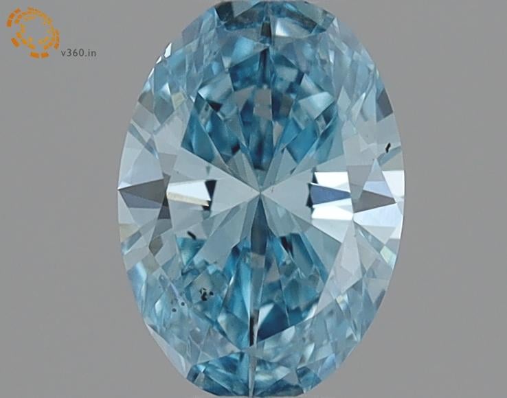 0.31 Ct. Fancy Vivid Blue Oval Lab Grown Diamond