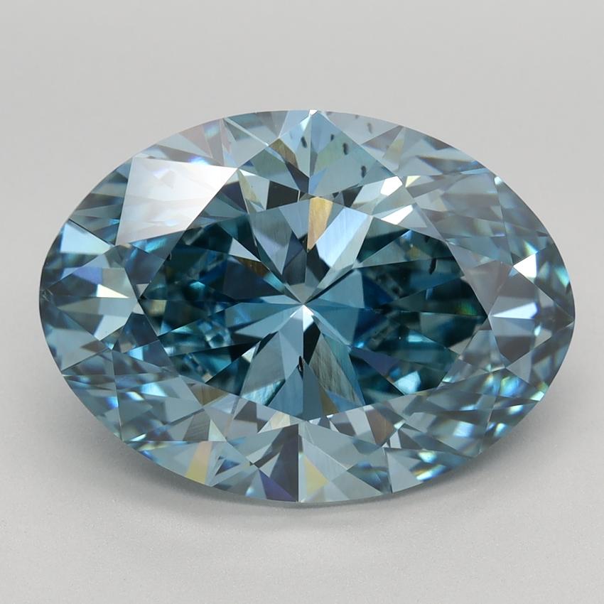 6.08 Ct. Fancy Vivid Blue Oval Lab Grown Diamond
