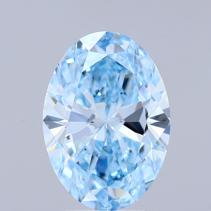3.00 Ct. Fancy Vivid Blue Oval Lab Grown Diamond