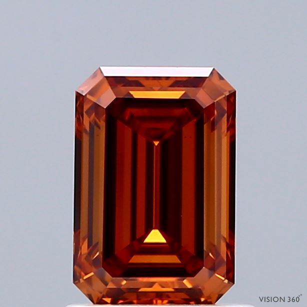 1.22 Ct. Fancy Vivid Orange Emerald Lab Grown Diamond