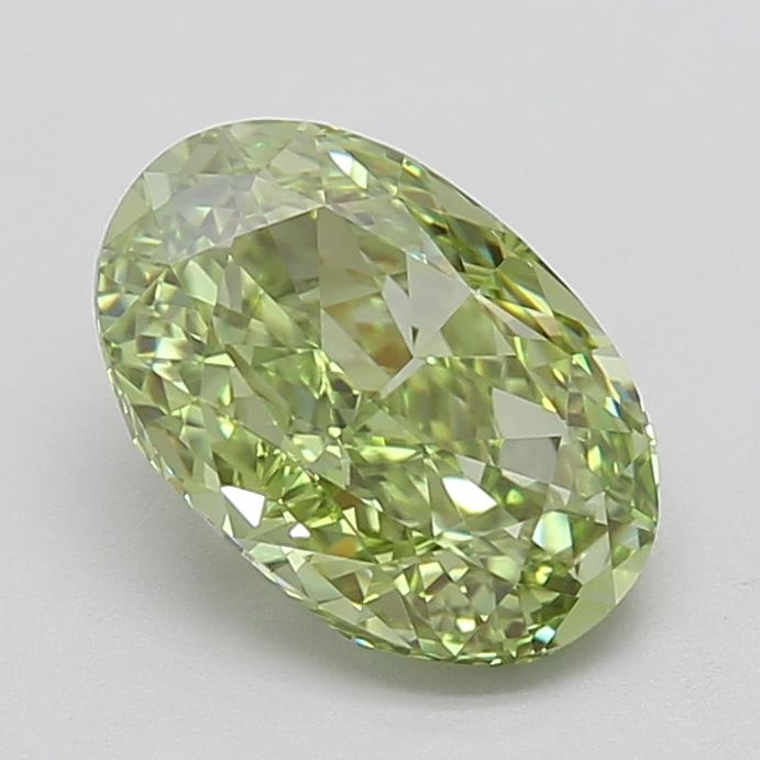 2.08 Ct. Fancy Vivid  Green Oval Lab Grown Diamond