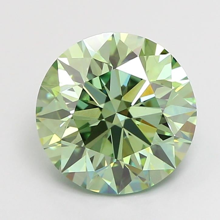 3.01 Ct. Fancy Vivid Green Round Lab Grown Diamond