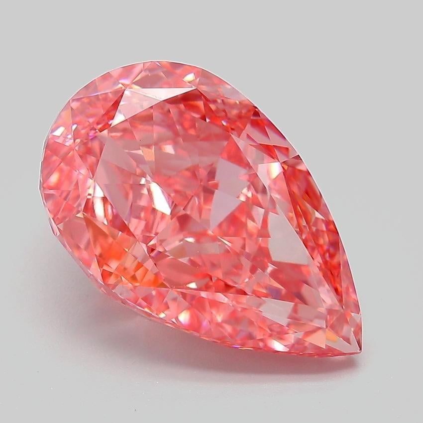 7.32 Ct. Fancy Vivid Pink Pear Lab Grown Diamond