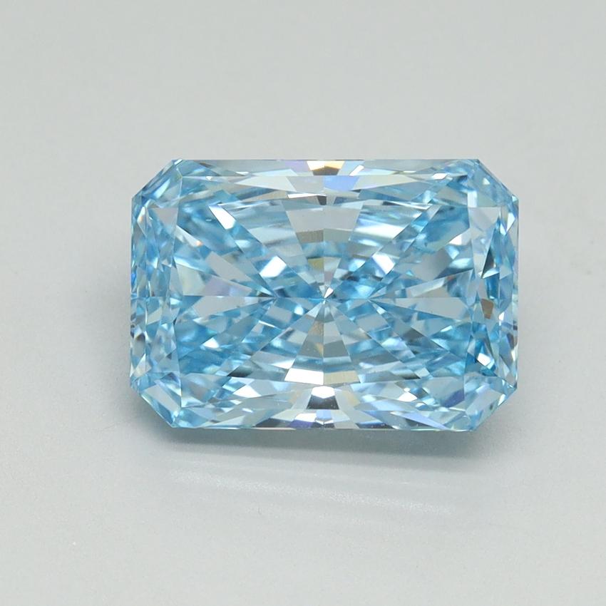 3.05 Ct. Fancy Vivid Blue Radiant Lab Grown Diamond