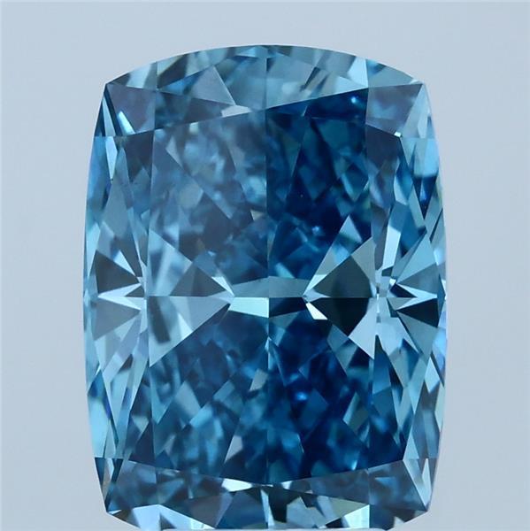 4.19 Ct. Fancy Vivid Blue Cushion Lab Grown Diamond