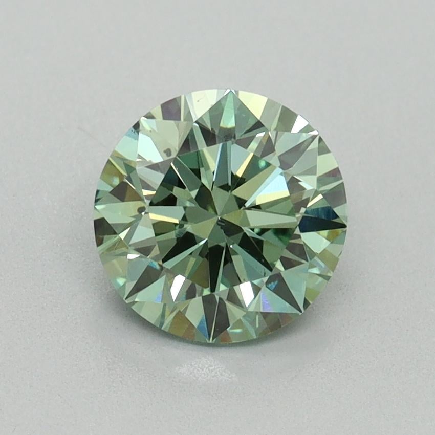 1.23 Ct. Fancy Vivid Green Round Lab Grown Diamond
