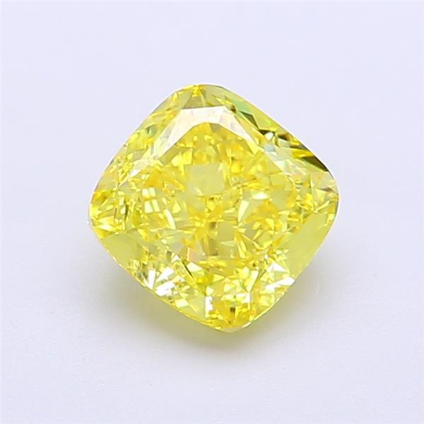 1.25 Ct. Fancy Vivid Yellow Cushion Lab Grown Diamond