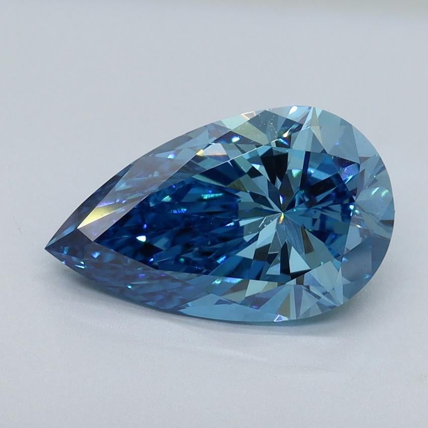 2.10 Ct. Fancy Vivid Blue Pear Lab Grown Diamond