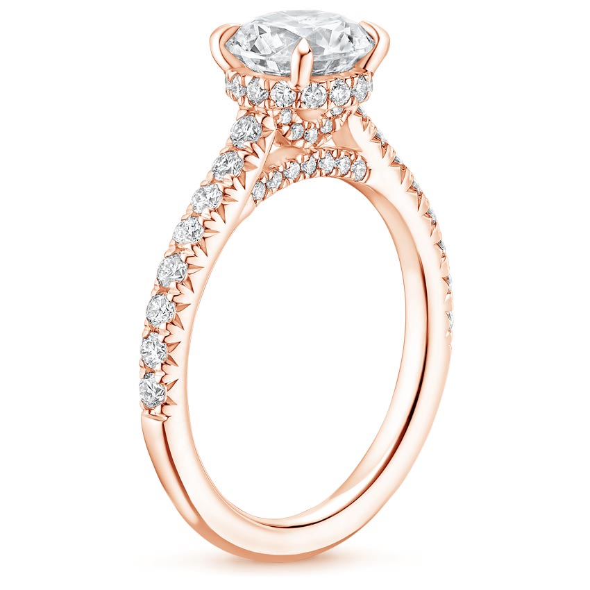 14K Rose Gold Chantal Diamond Ring, large side view