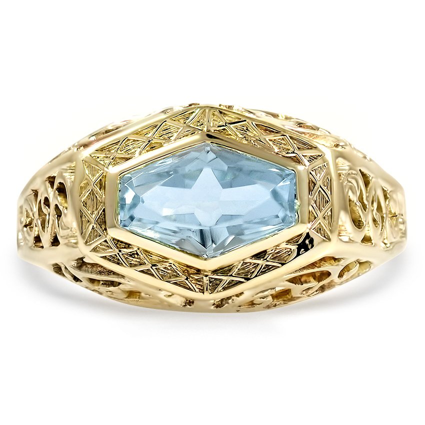 Retro Aquamarine Cocktail Ring