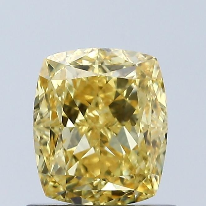 1.07 Ct. Fancy Vivid Yellow Cushion Lab Grown Diamond