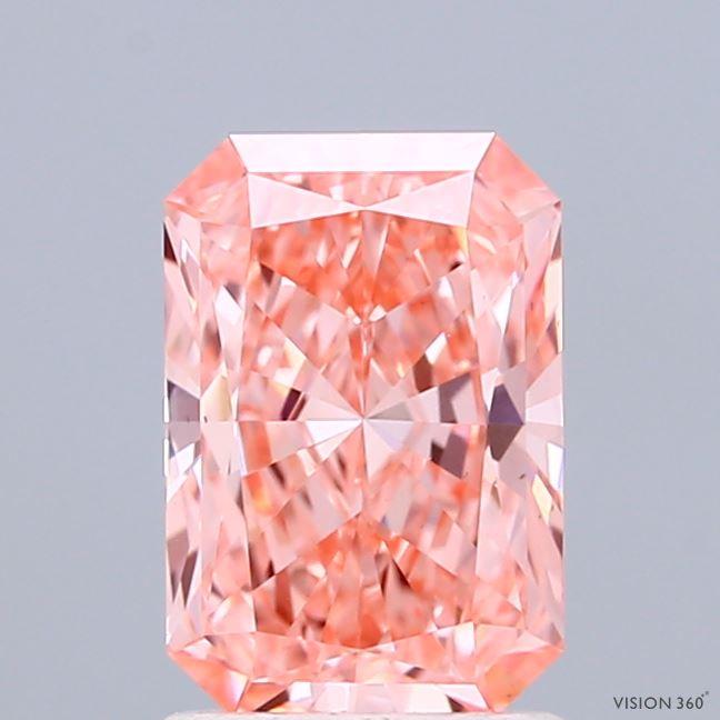 1.44 Ct. Fancy Vivid Pink Radiant Lab Grown Diamond
