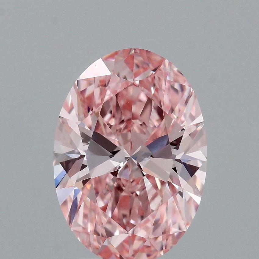 3.19 Ct. Fancy Vivid Pink Oval Lab Grown Diamond