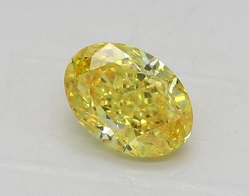 1.02 Ct. Fancy Vivid  Yellow Oval Lab Grown Diamond