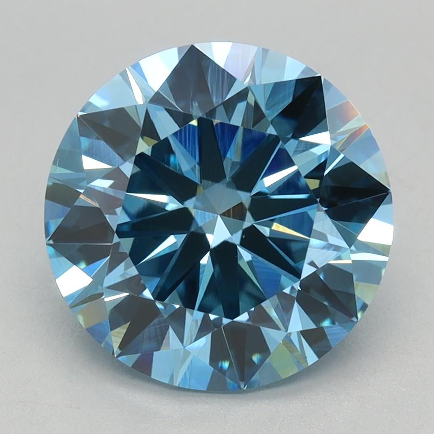 2.87 Ct. Fancy Vivid Blue Round Lab Grown Diamond