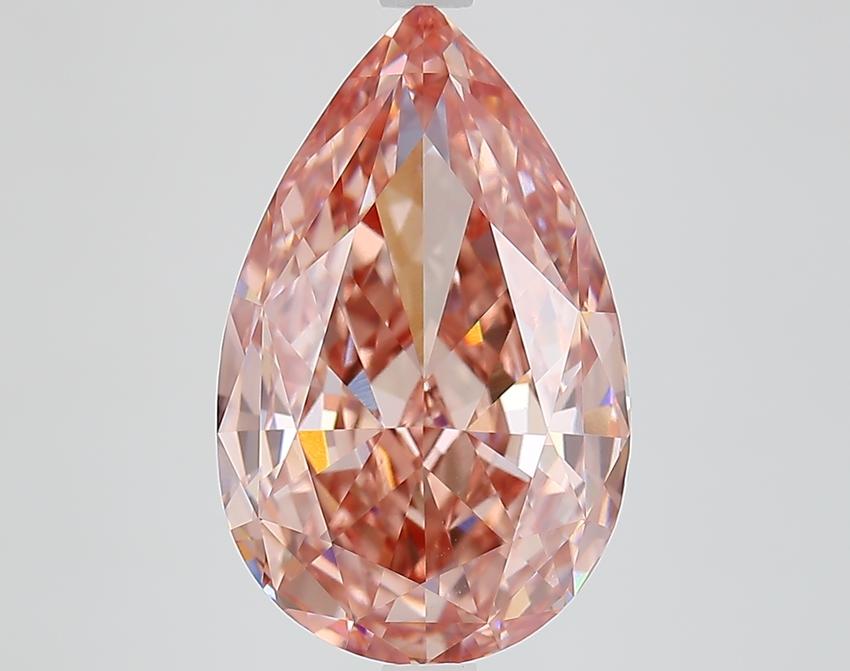 5.85 Ct. Fancy Vivid Brownish Pink Pear Lab Grown Diamond