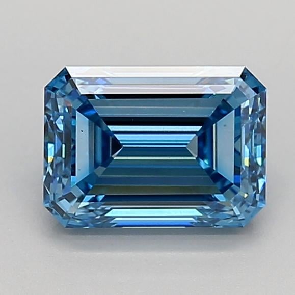 2.01 Ct. Fancy Vivid  Blue Emerald Lab Grown Diamond