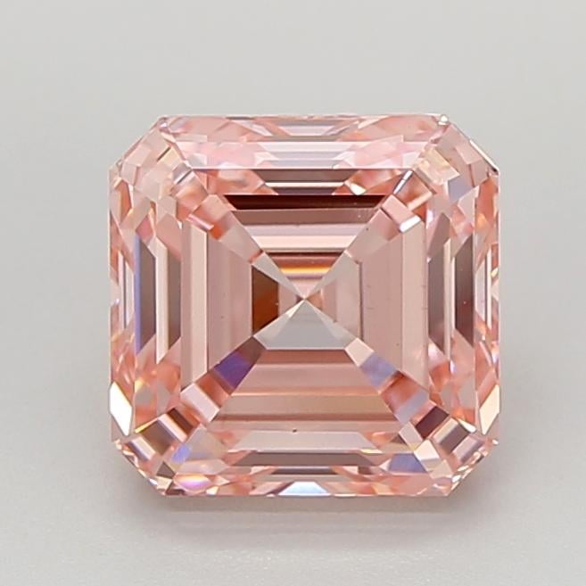 3.22 Ct. Fancy Vivid  Pink Asscher Lab Grown Diamond