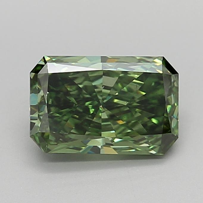 2.08 Ct. Fancy Vivid  Green Radiant Lab Grown Diamond