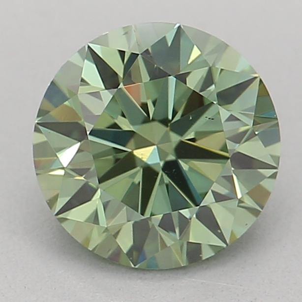 0.91 Ct. Fancy Vivid  Green Round Lab Grown Diamond