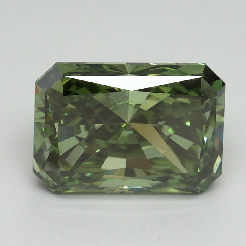 3.09 Ct. Fancy Vivid Green Radiant Lab Grown Diamond