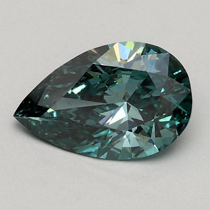 0.50 Ct. Fancy Vivid Bluish Green Pear Lab Grown Diamond
