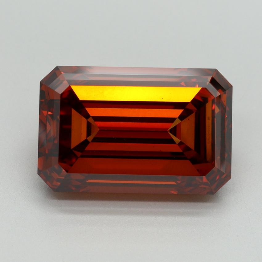 10.52 Ct. Fancy Vivid Orange Emerald Lab Grown Diamond