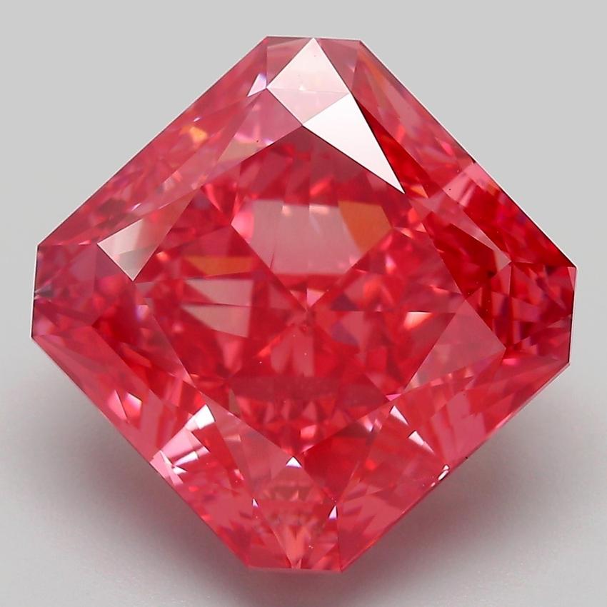 10.16 Ct. Fancy Vivid Pink Radiant Lab Grown Diamond