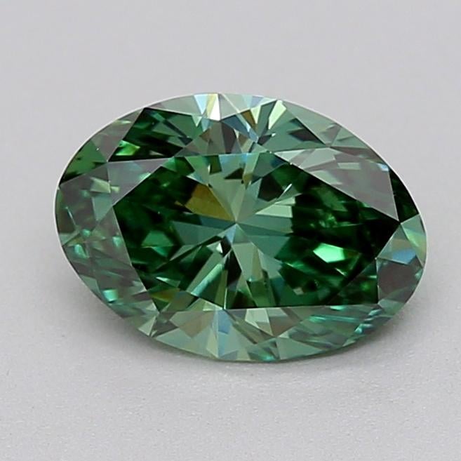 1.02 Ct. Fancy Vivid  Green Oval Lab Grown Diamond
