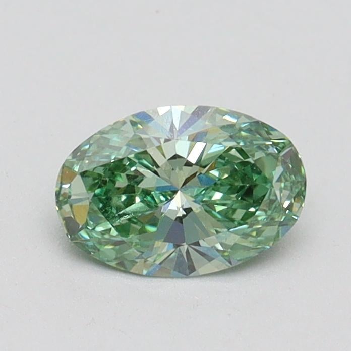 0.53 Ct. Fancy Vivid Green Oval Lab Grown Diamond