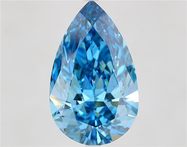 10.02 Ct. Fancy Vivid  Blue Pear Lab Grown Diamond