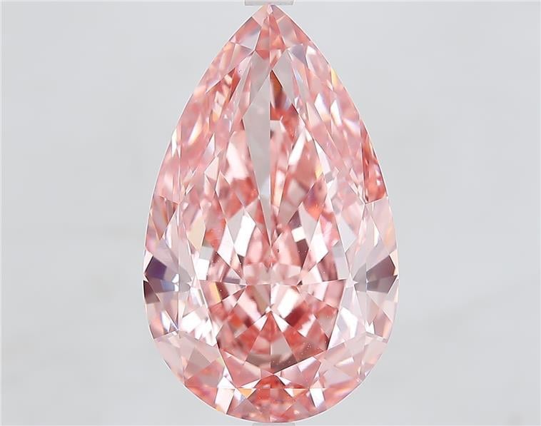 10.52 Ct. Fancy Vivid  Pink Pear Lab Grown Diamond