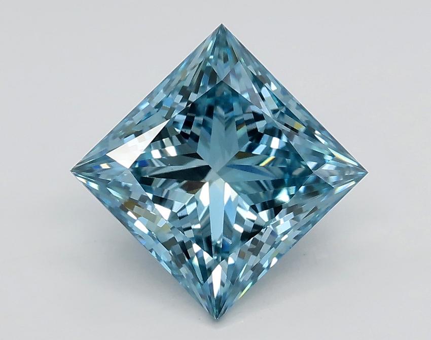 2.03 Ct. Fancy Intense Greenish Blue Princess Lab Grown Diamond