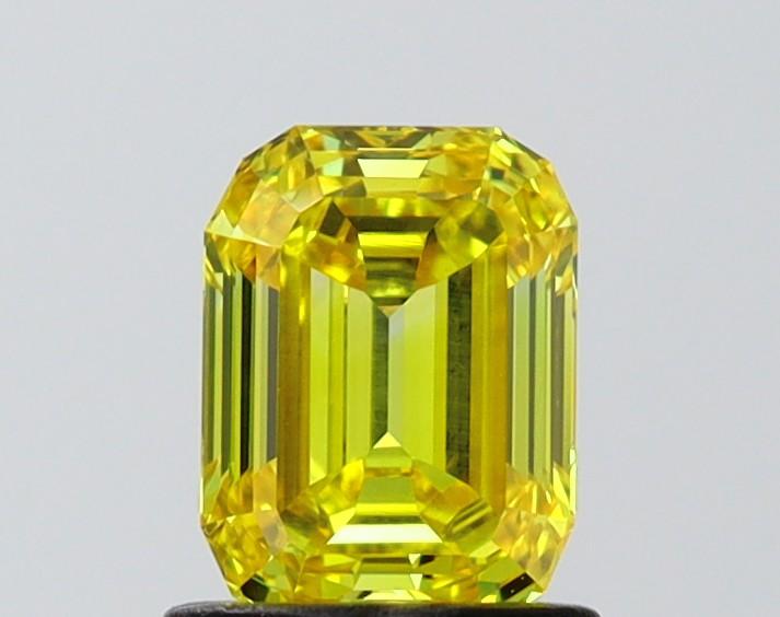 1.00 Ct. Fancy Vivid Yellow Emerald Lab Grown Diamond