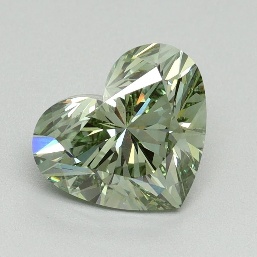 1.73 Ct. Fancy Vivid Green Heart Lab Grown Diamond