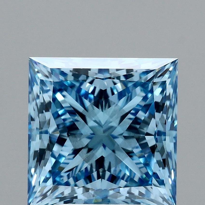 4.03 Ct. Fancy Vivid Blue Princess Lab Grown Diamond