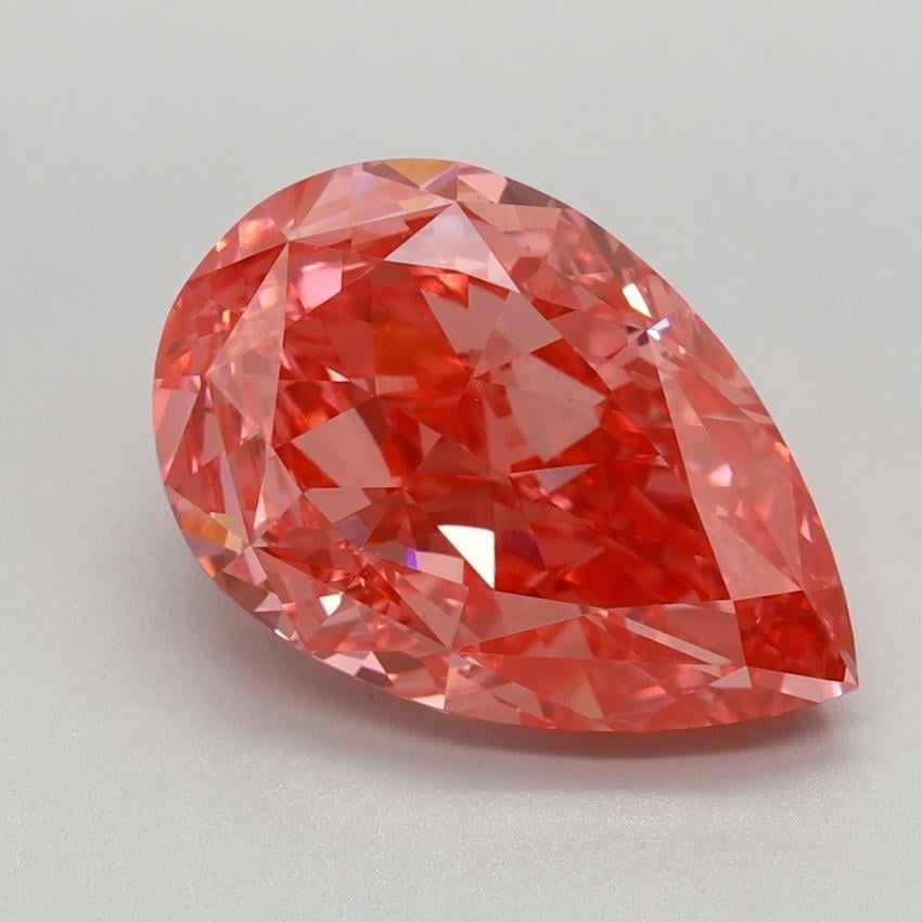 3.66 Ct. Fancy Vivid Pink Pear Lab Grown Diamond