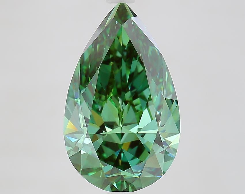 4.01 Ct. Fancy Vivid Green Pear Lab Grown Diamond