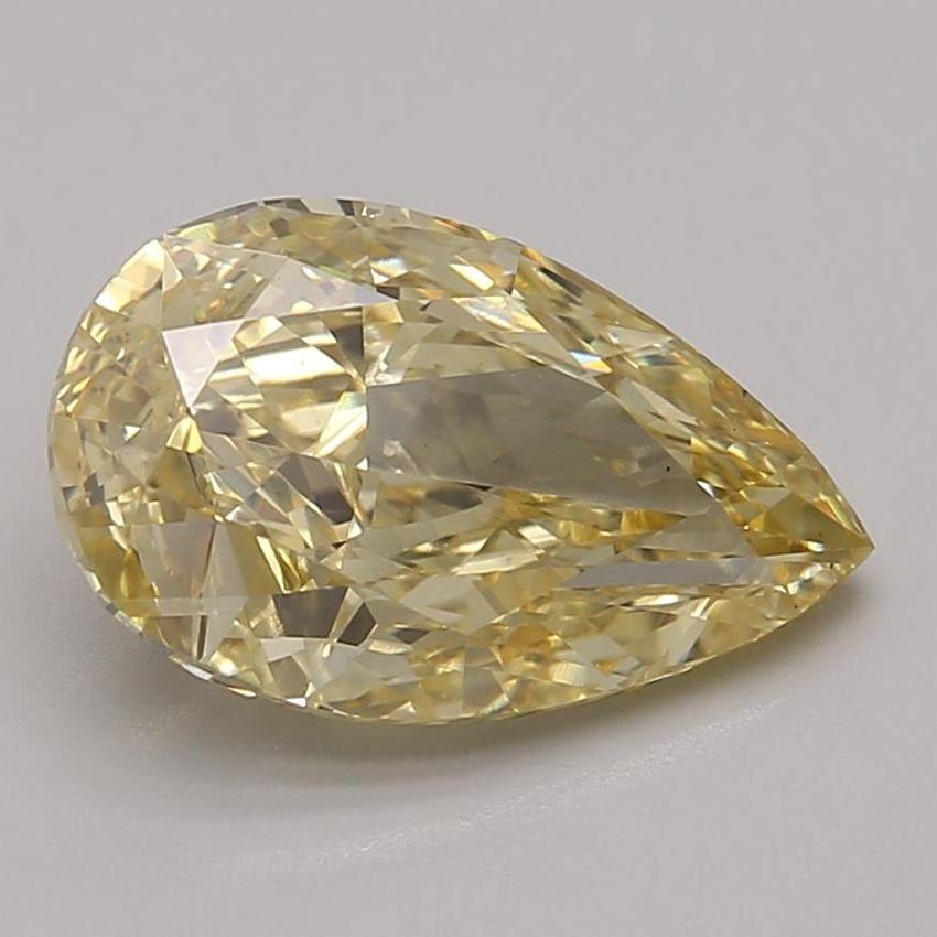 3.14 Ct. Fancy Vivid Yellow Pear Lab Grown Diamond